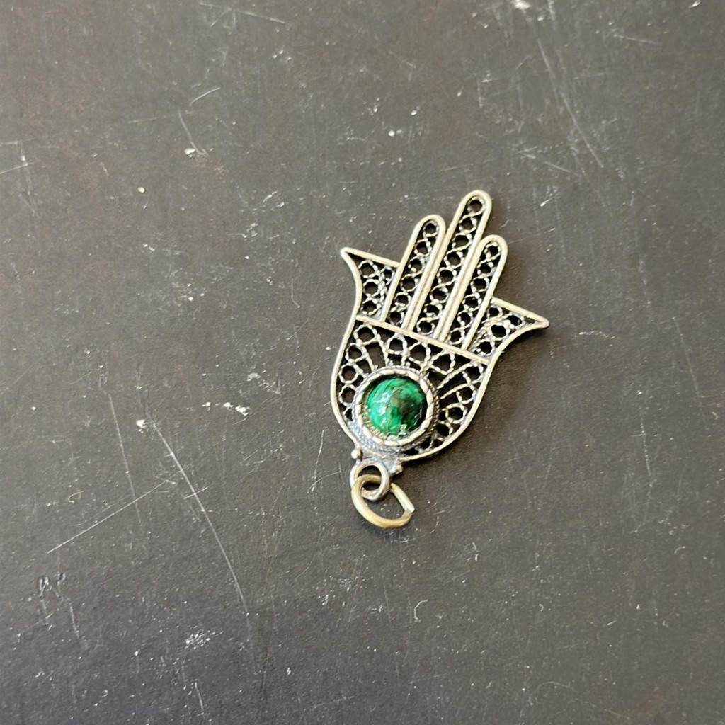 Antique Sterling Silver Hamsa Charm 48$